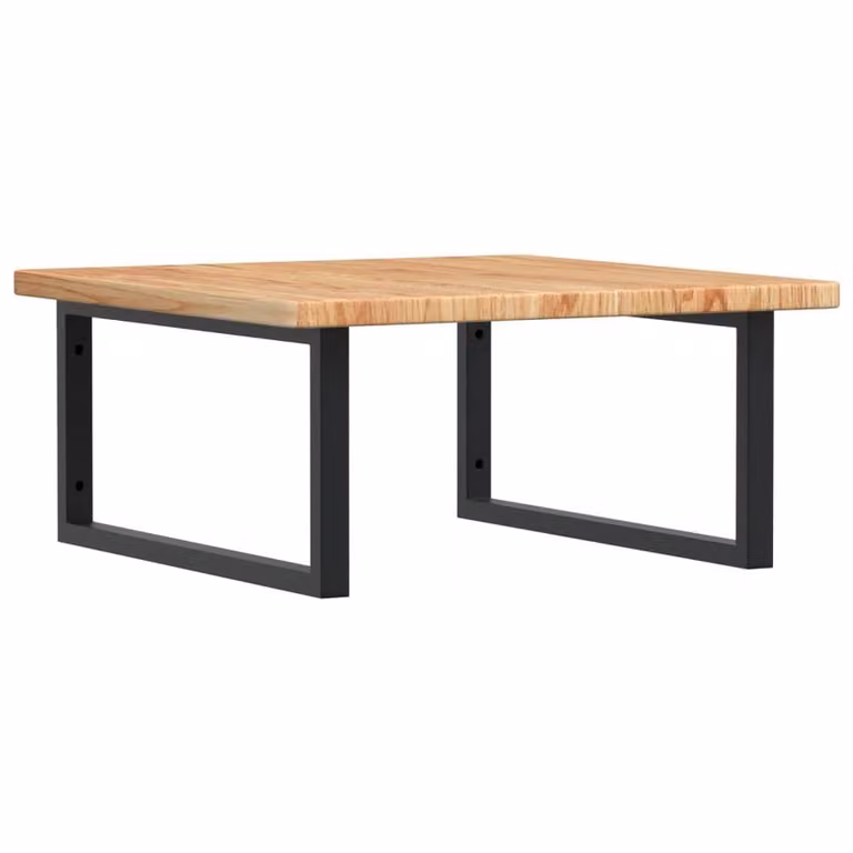 Berkfield Home Elegant Wall Mounted Basin Shelf in Brown Oak and Black Metal, W: 60 cm, D: 27.5 cm, H: 60 cm