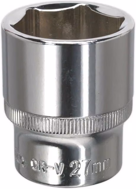 Loops 27mm Forged Steel Drive Socket 1/2 inch Square Drive in Silver Chrome Vanadium – 1
