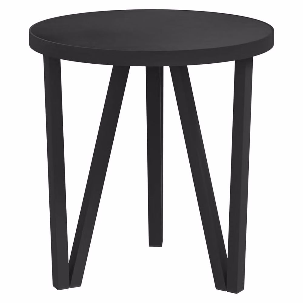 Berkfield Home Round Black MDF Tea Table, Diameter: 35 cm – 3