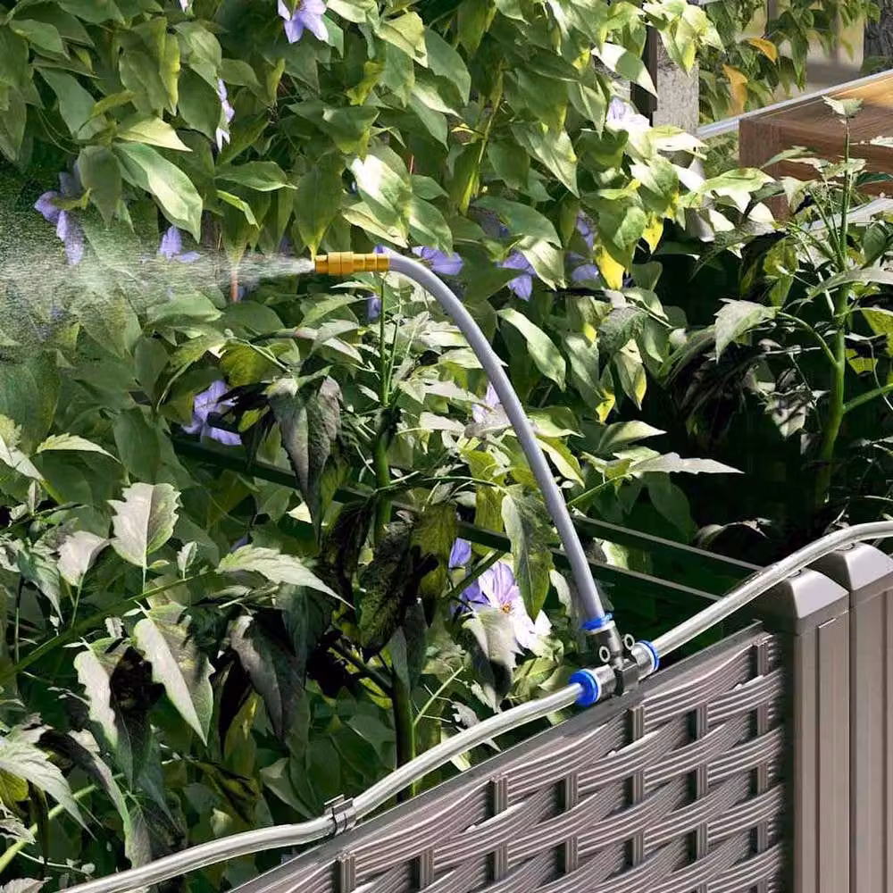Berkfield Home Brown Plastic Garden Planter Tub with Water Irrigation System – 4