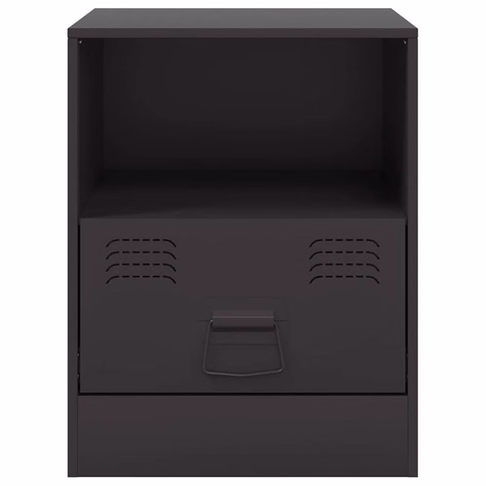Berkfield Home Set of 2 Stylish Black Metal Bedside Cabinets, W/D/H: 34.5 x 39 x 44 cm – 3