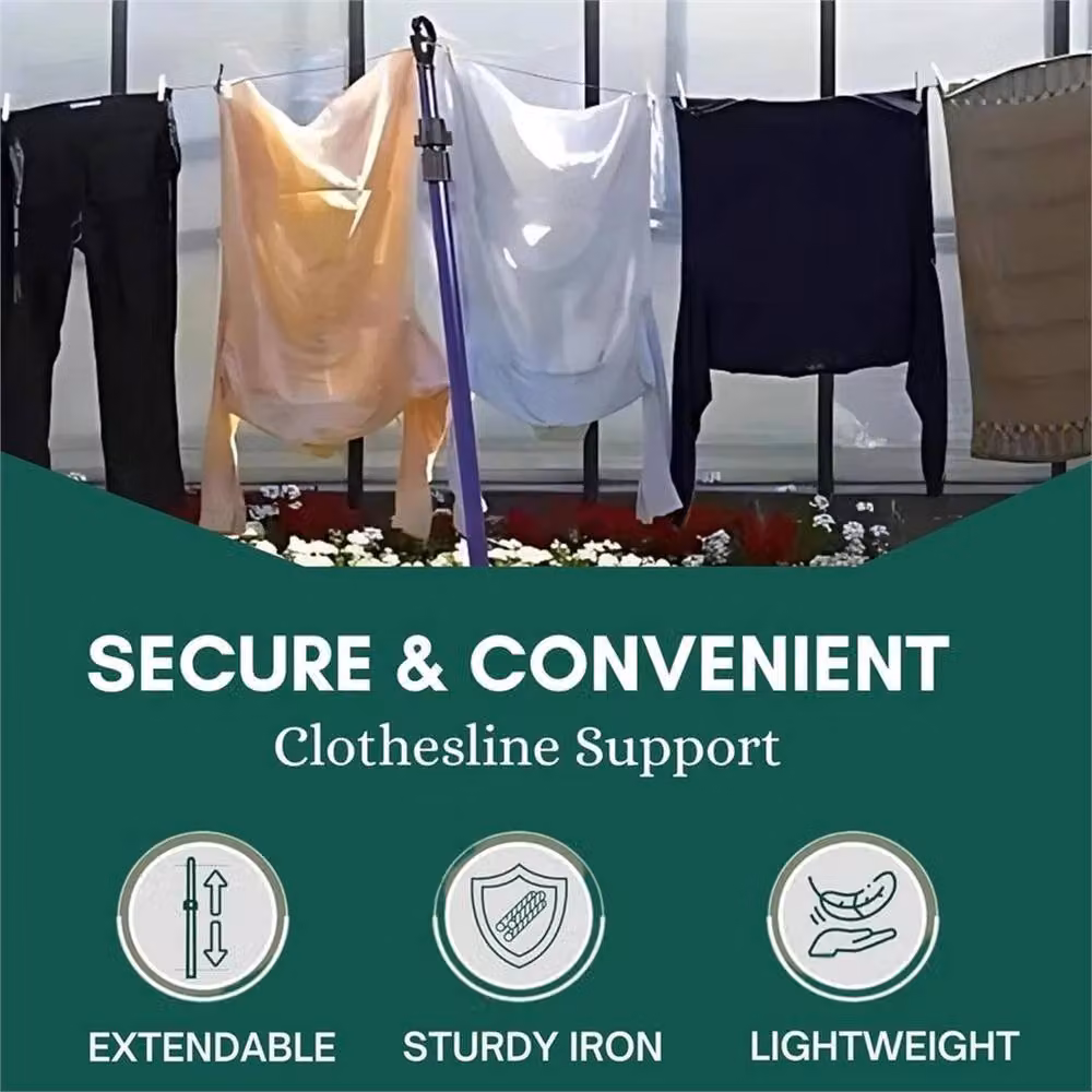 Nordara Extendable Clothes Washing Line Prop in Black – 2