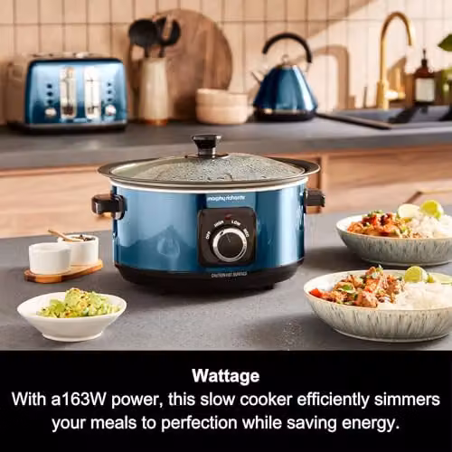 Morphy Richards Accents 3.5L Sear & Stew Slow Cooker, Blue – 3