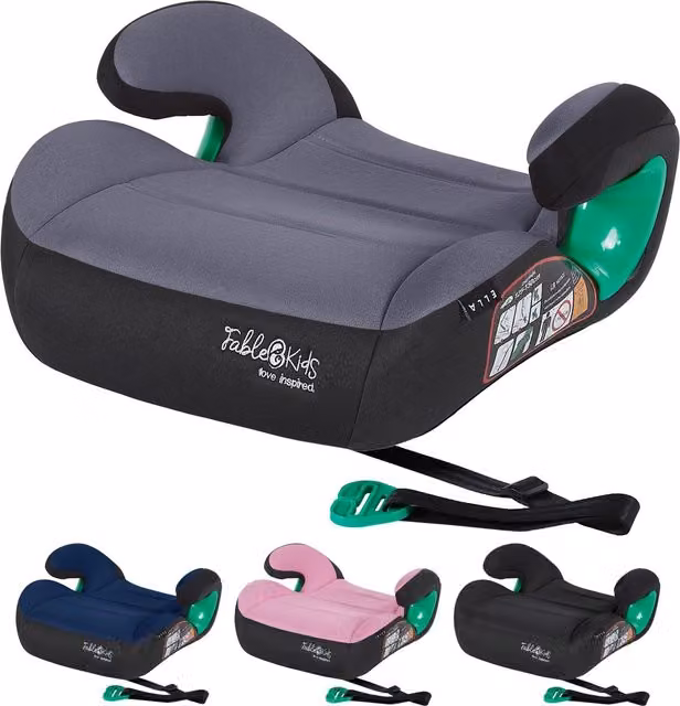 FableKids ELLA I-Size Child Car Seat Booster Seat with Backrest, Grey (100-150cm)