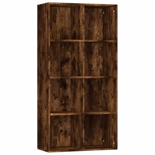 vidaXL Smoked Oak Book Cabinet and Sideboard in Engineered Wood, W/D/H: 66 x 30 x 130 cm – 1