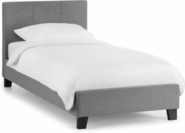 Cheshire Travertine Upholstered Bed in Light Grey, Single W/D/H: 90 x 200 cm – 1