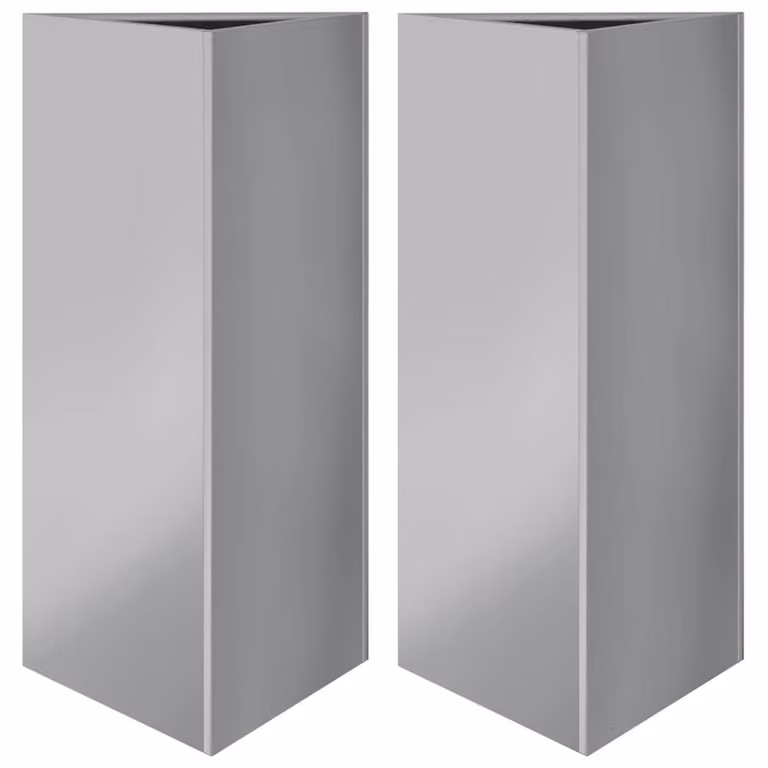 Berkfield Home Garden Triangular Planters, 2 Piece Set, Silver Galvanised Steel, W: 40 cm, D: 34.5 cm, H: 70 cm