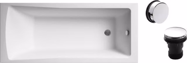 Balterley Square Single Ended Reversible Sink in White with Chrome Waste W: 170 cm, D: 70 cm