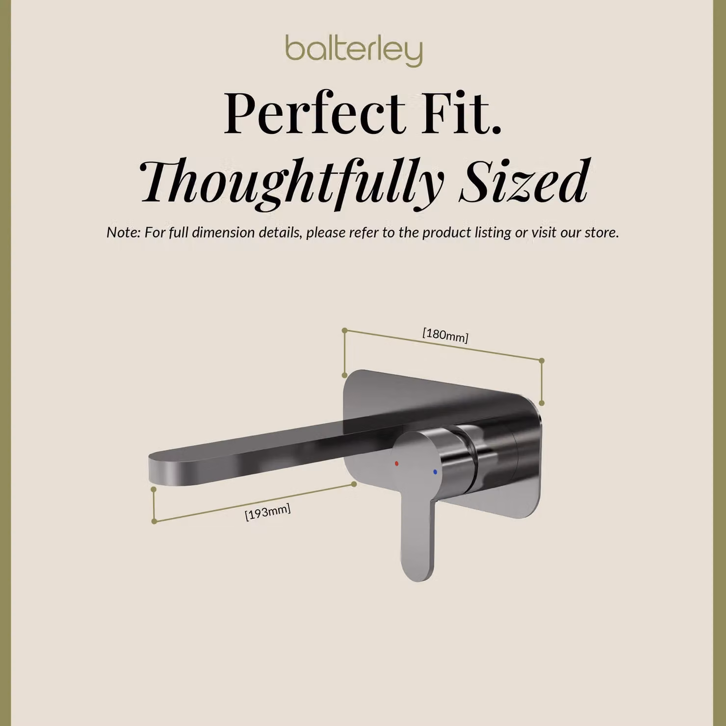 Balterley Pride Round Wall Mount 2 Handle Basin Mixer Tap with Back Plate in Brushed Pewter Silver – 4