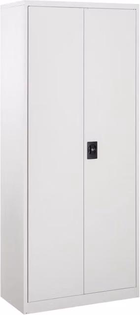 Rolipo Modern White Metal Office Storage Cabinet with Lock and 4 Adjustable Shelves