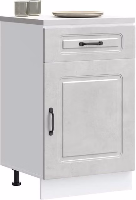 Berkfield Home Kalmar Kitchen Base Cabinet in Concrete Grey Matt Engineered Wood