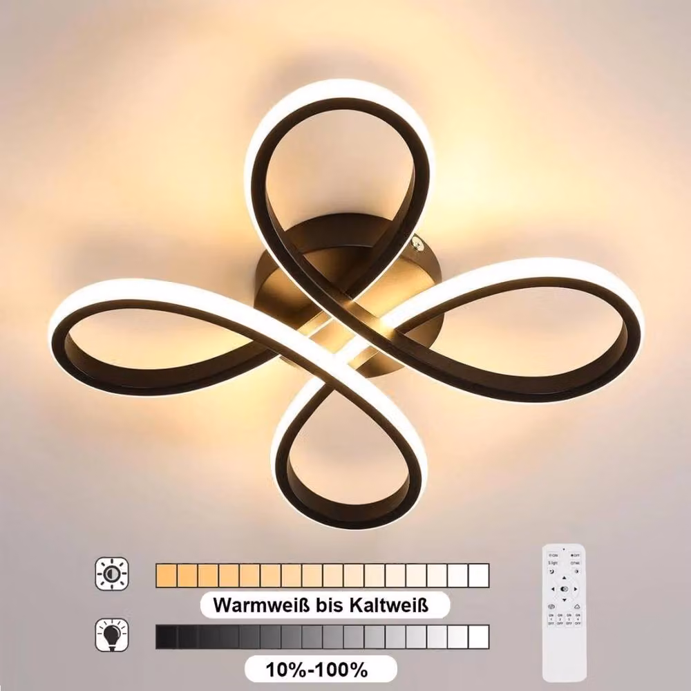 Kelvenix 40W Modern LED Ceiling Light with Remote Control and Dimming Function, Black – 2