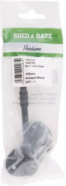 Hiatt Heavy Duty Hook in Black, 152mm