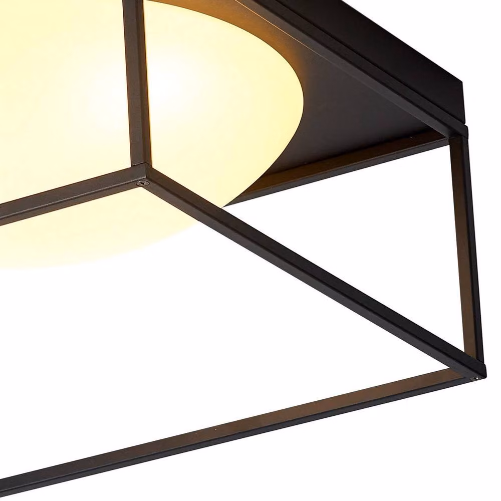 Netlighting Desigual Semi Flush Ceiling Light, 3 x E27, Matt Black – 3