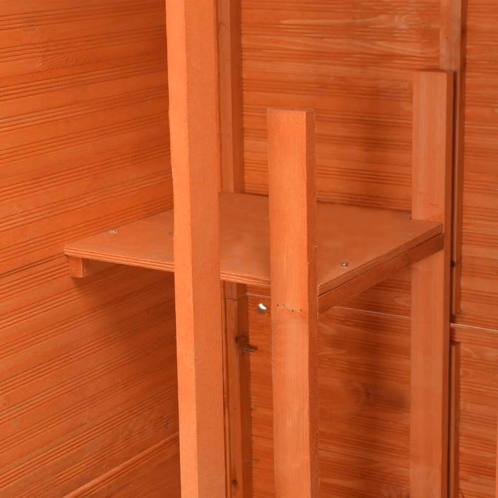 Berkfield Home Garden Storage Shed in Brown Wood with Internal Shelving, W/D/H: 71 x 60 x 213 cm – 4