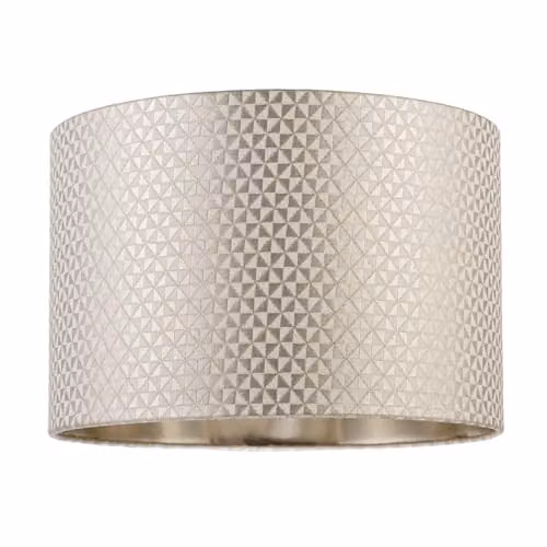 Happy Homewares Modern Taupe Drum Lampshade with Gold Lining, W/D/H: 20 x 20 x 30 cm