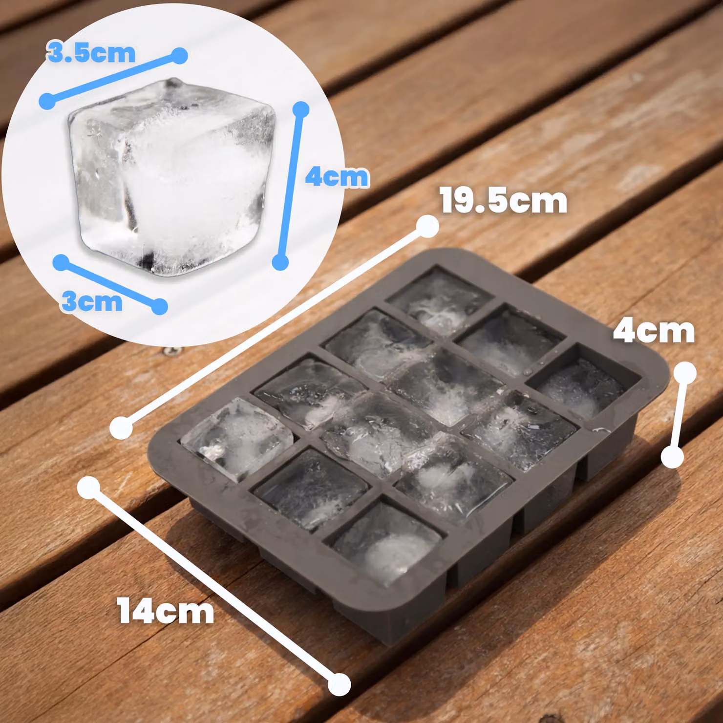 Libbi Lou Black Silicone Square Ice Cube Tray Two Pack (24 Cubes) – 6