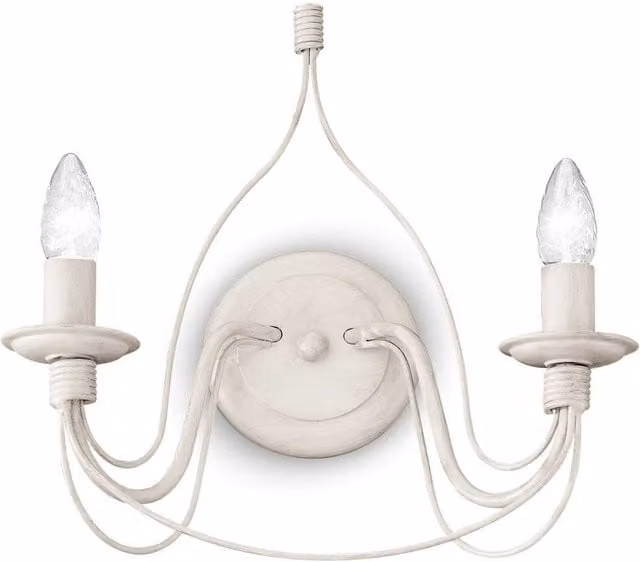 Ideal Lux Corte 2 Light Indoor Candle Wall Light in Antique White