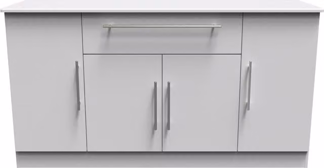 2 U Carlton Ready Assembled 4 Door 1 Drawer Wide Unit in Grey