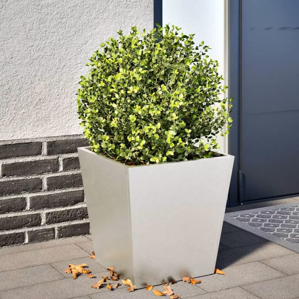 Berkfield Home Durable Stainless Steel Garden Planter Tub in Silver, W/D/H: 40 x 40 x 40 cm – 2