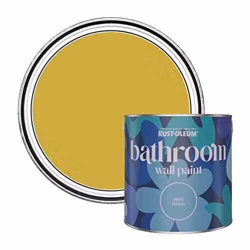 Rust-Oleum Matt Water-Based Bathroom Wall and Ceiling Paint, Yellow, 2.5L