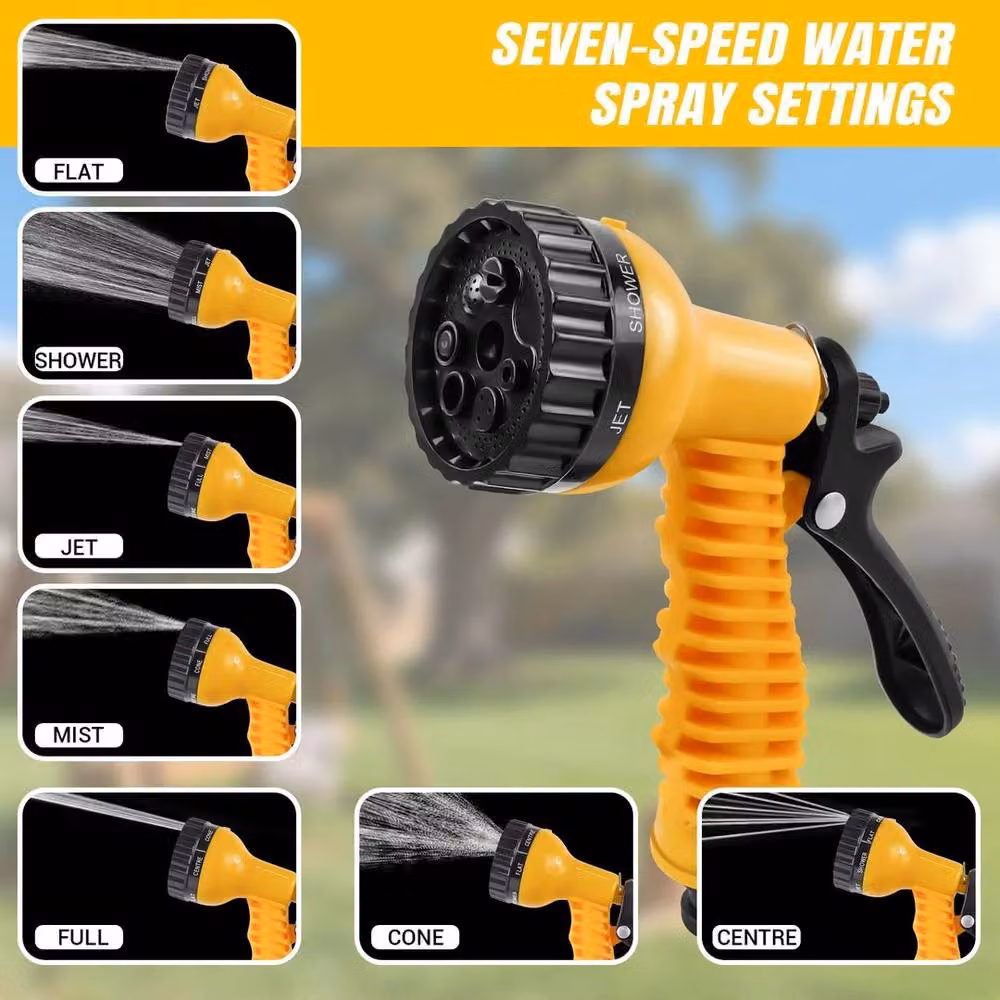 FLAVORA Heavy Duty Garden Hose Reel with 15m Hose in Yellow – 5