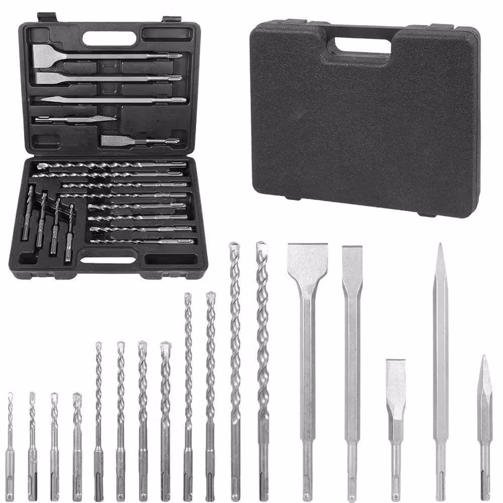 VOGREX 17 Piece Concrete Tile Brick SDS Drill Tool Kit in Silver, W: 1000 cm, H: 52 cm, D: 52 cm – 3