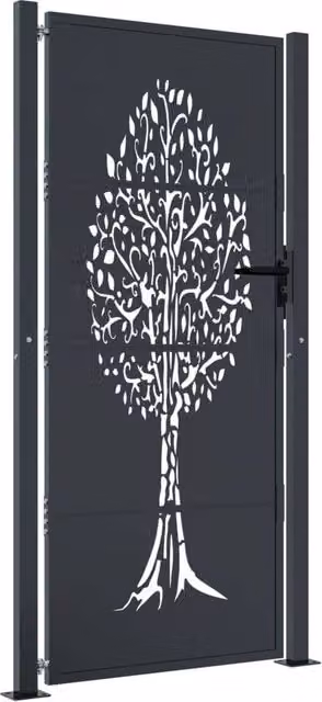 Berkfield Home Steel Garden Gate in Anthracite Grey, W: 105 cm, H: 205 cm