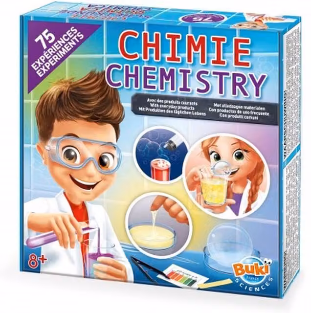 Buki France Chemistry Lab 75 Childrens Science Experiment Set for Ages 8+ in White, Pink and Multicolour – 1
