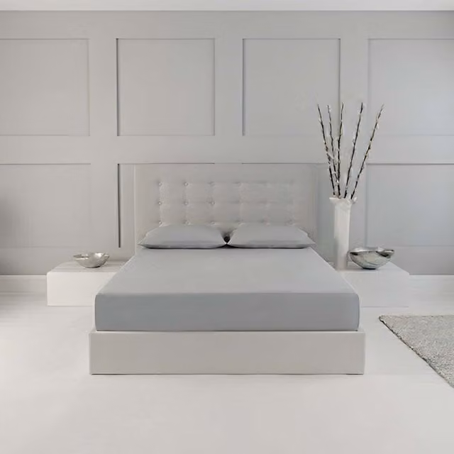 Snug City King Size Extra Deep Polycotton Fitted Sheet in Light Grey, W/D/H: 180 x 200 x 25 cm – 1