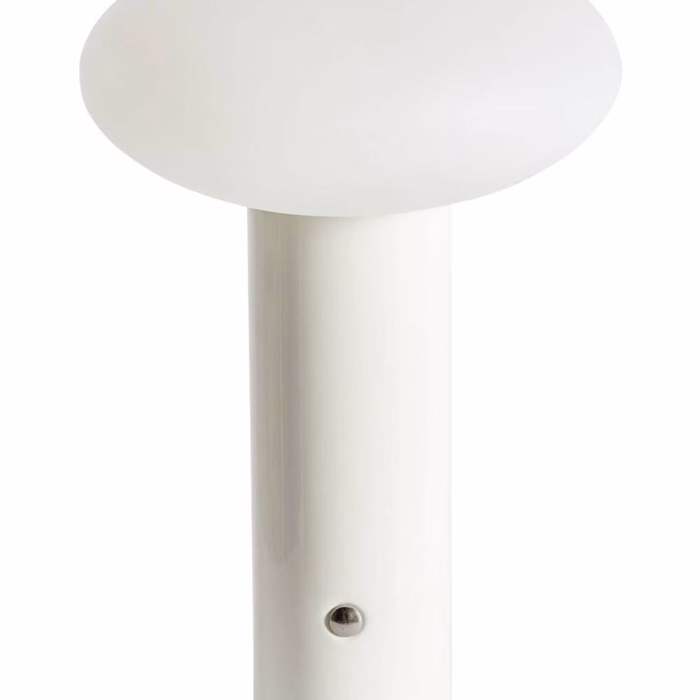 Wyld and Coco Wireless LED Mushroom Table Lamp in White, Dimmable Touch Control Metal and Glass Design – 2