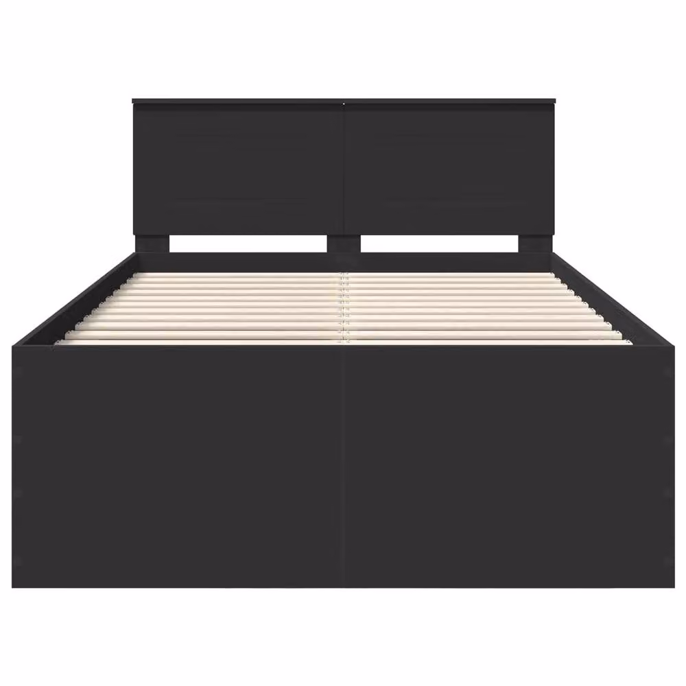 Berkfield Home Modern Bed Frame with Headboard and Lift Up Base in Black, W/D/H: 120 x 190 cm, Engineered Wood – 4