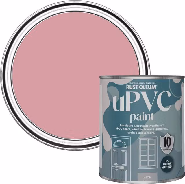 Rust-Oleum Satin Finish UPVC Paint in Pink, 0.75 l