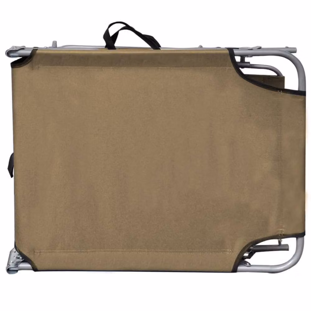 Berkfield Home Folding Sun Lounger with Canopy and Adjustable Headrest in Beige Steel – 2