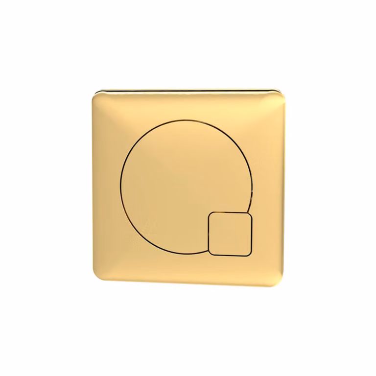 Nuie Square Dual Flush WC Push Button in Brushed Brass