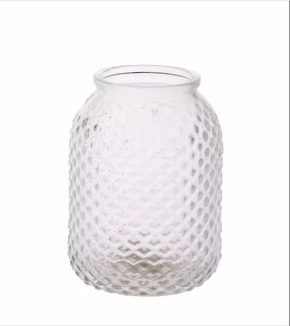 KDMD Lola Clear Glass Round Tabletop Vase, 10 Pack, H 12 cm x W 8.5 cm