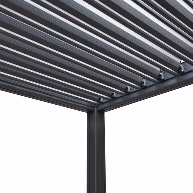 Monster Shop Grey Aluminium Pergola with 2 Side Panels, 300 cm