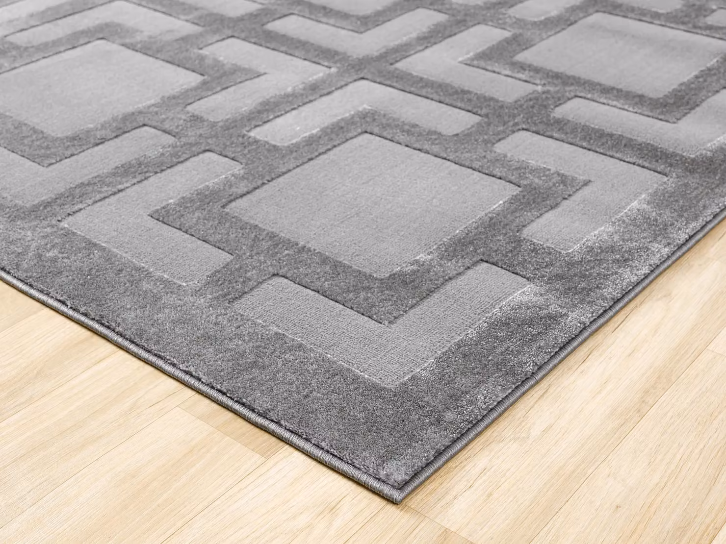 Desire Rugs Vellure Modern Geometric Area Rug in Grey and Anthracite, W: 200 cm, D: 290 cm – 2