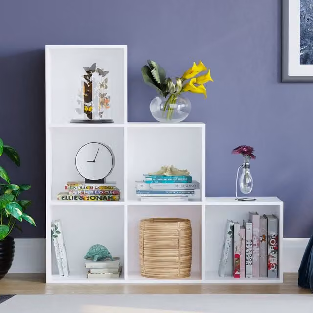 Vida Designs Durham 6 Cube Staircase Storage Unit, White