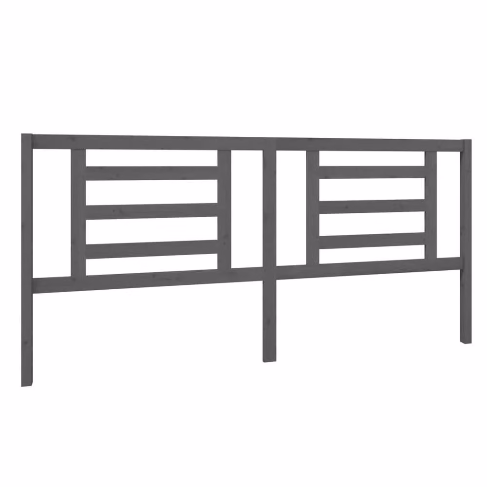 Berkfield Home Beautiful Bed Headboard in Grey Solid Pine Wood, W/D/H: 206 x 4 x 100 cm – 3