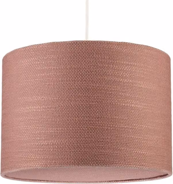 Happy Homewares Mocha Mousse Brown Textured Linen Pendant Lighting Shade with Diffuser in Taupe, Diameter: 30 cm – 1
