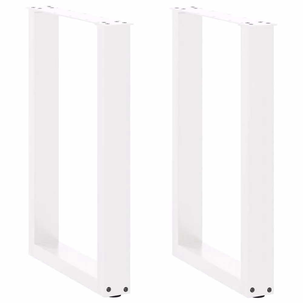 Berkfield Home U-Shaped Steel Coffee Table Legs, 2 Pieces, White, W: 50 cm, H: 72.5 cm