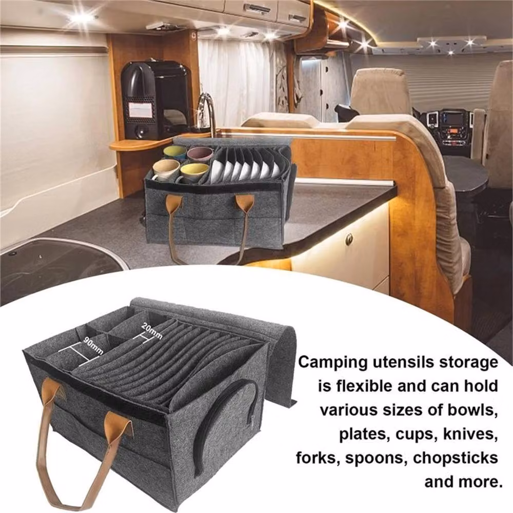 Nordara Grey Caravan Plate Holder and Motorhome Cupboard Storage with Compartments – 3