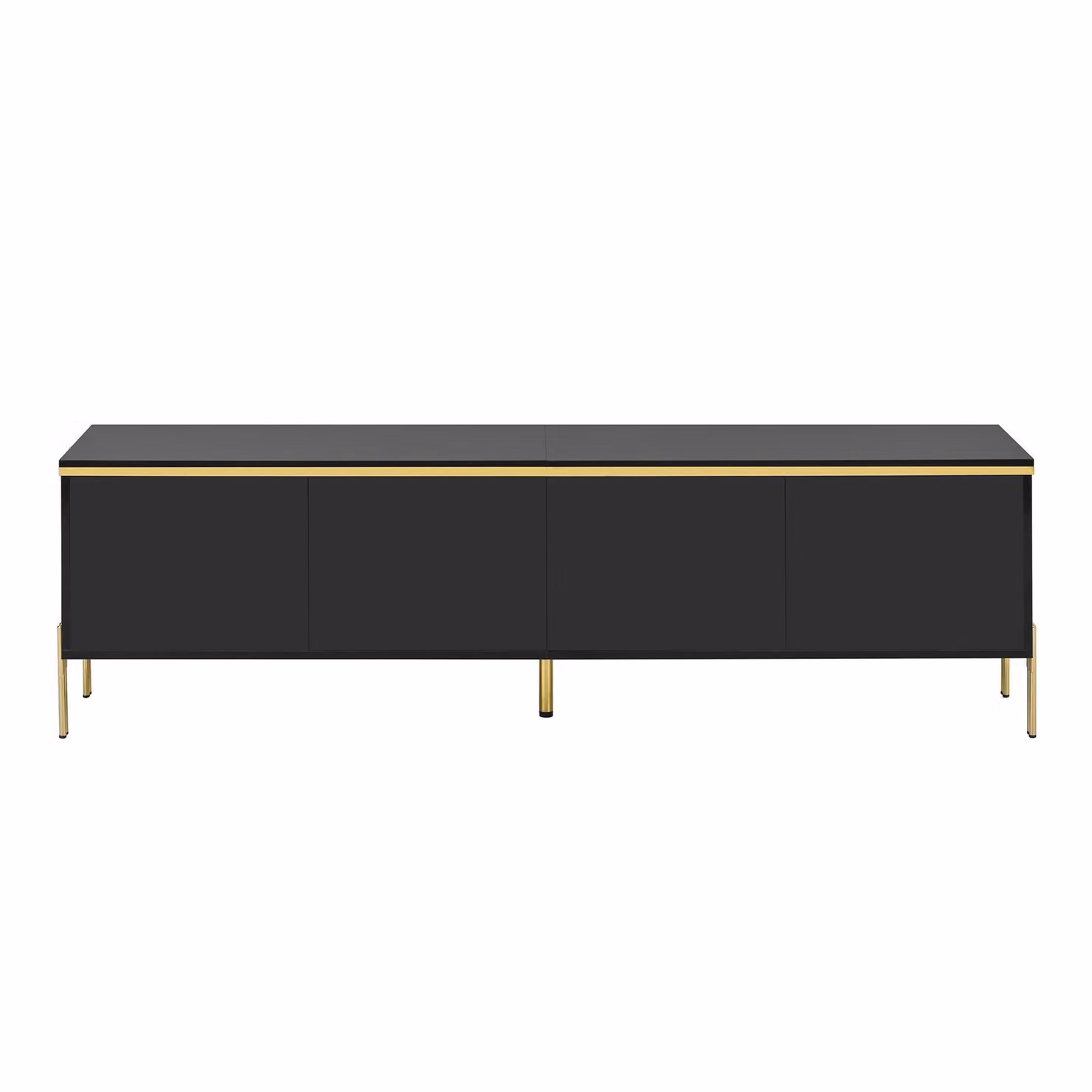 Aosom UK Black and Gold Minimalist TV Stand with 4-Door Storage, W: 170 cm, D: 38 cm, H: 50 cm – 2