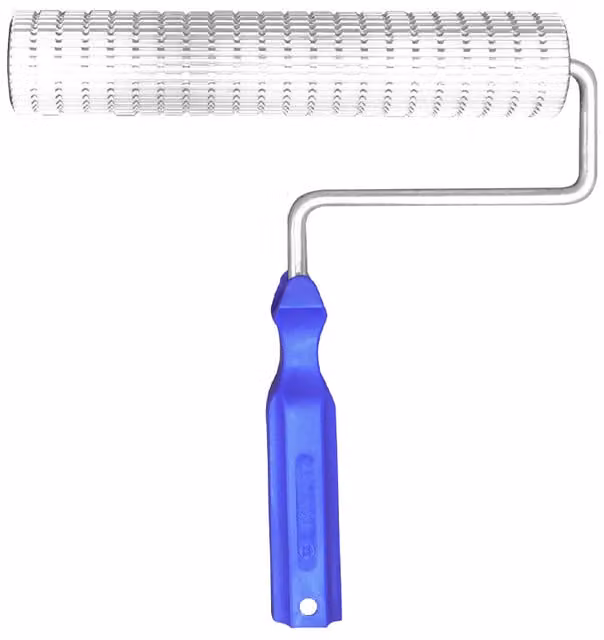 Cromar Ribbed Metal Roller Bubble Buster, Blue, W: 22.5 cm, D: 4 cm