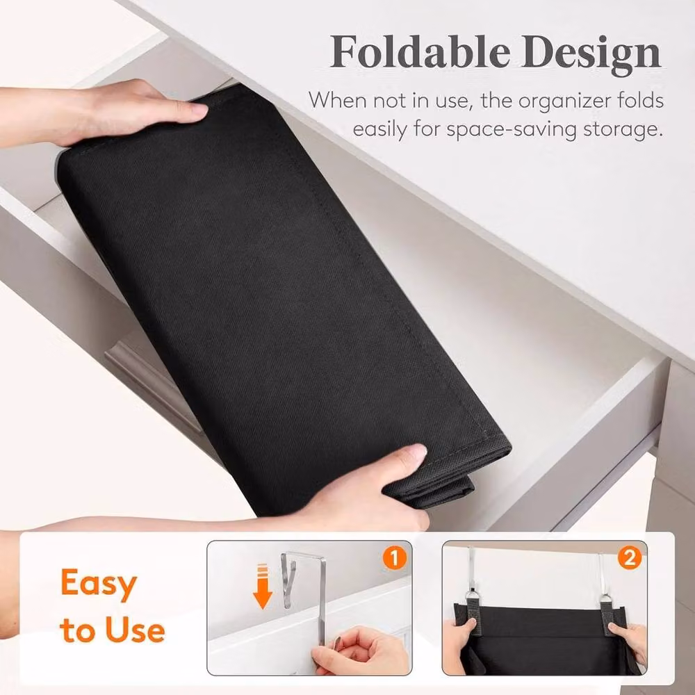 FORGEVIO Black 10 Pocket Over the Door Shoe Organiser – 2