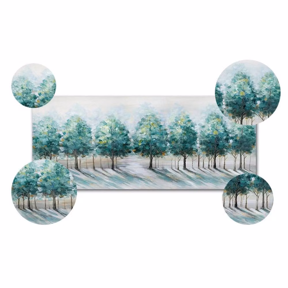 FajerminArt NESTLUNE Green Trees Landscape Canvas Wall Art, W: 120 cm, H: 50 cm – 3