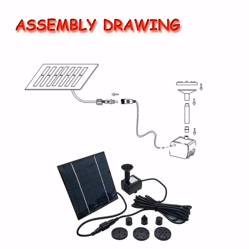 EONLION Outdoor Solar Water Pump Panel Kit for Aquarium and Pool Fountains, Black, W: 120 cm, H: 90 cm – 2