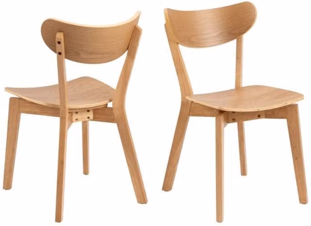 Chilli Seating Roxby Scandinavian Wood Dining Chairs, Set of 2, Brown