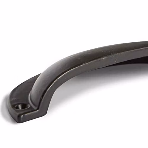 Hammer & Tongs Matt Black Iron Curved Cabinet Drawer Pull, Pack of 2 – 3